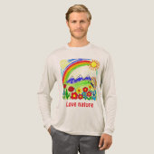 カラフル自然スケッチ自然愛好家 トライブレンドＴシャツ (正面全体)