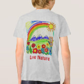 カラフル自然スケッチ自然愛好家 トライブレンドＴシャツ (裏面)