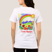 カラフル自然スケッチ自然愛好家 トライブレンドＴシャツ (裏面)