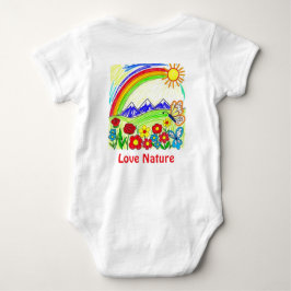 カラフル自然スケッチ自然愛好家 ベビーボディスーツ