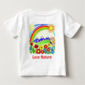 カラフル自然スケッチ自然愛好家 ベビーTシャツ (裏面)