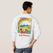 カラフル自然スケッチ自然愛好家 Tシャツ (裏面フル)