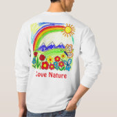 カラフル自然スケッチ自然愛好家 Tシャツ (裏面)