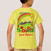 カラフル自然スケッチ自然愛好家 Tシャツ (裏面)