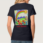 カラフル自然スケッチ自然愛好家 Tシャツ (裏面)