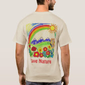 カラフル自然スケッチ自然愛好家 Tシャツ (裏面)