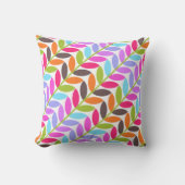 カラフル自然リーフデザインパターン クッション (正面)