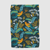 カラフル自然模様の鳥 ゴルフタオル (正面)