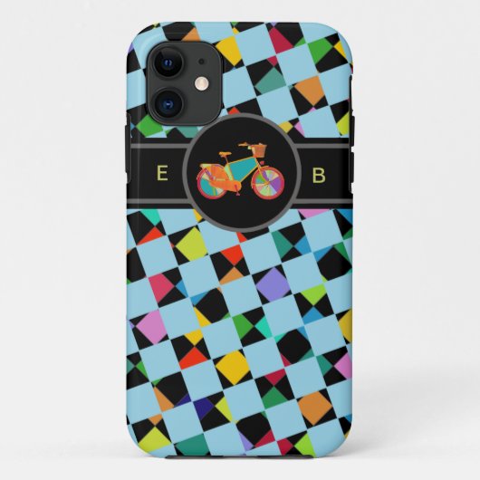 カラフル自転車の幾何学的パターン Case-Mate iPhoneケース (裏面)