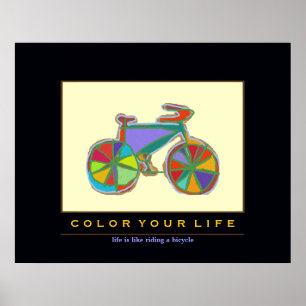 カラフル自転車アート ポスター