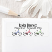 カラフル自転車カスタム差出人住所ラベル ラベル (インサイチュ)