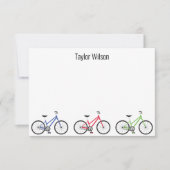 カラフル自転車カスタム用パーソナライズされたノートカード サンキューカード (正面)