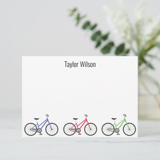 カラフル自転車カスタム用パーソナライズされたノートカード サンキューカード (スタンド正面)