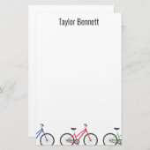 カラフル自転車カスタム用パーソナライズされた文具 便箋 (正面/裏面)