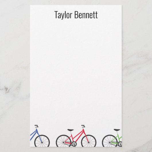 カラフル自転車カスタム用パーソナライズされた文具 便箋 (正面)