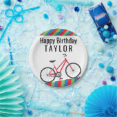 カラフル自転車パーソナライズされたパーティープレート ペーパープレート (パーティー)