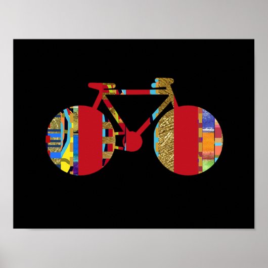 カラフル自転車用の壁/デコール ポスター (正面)