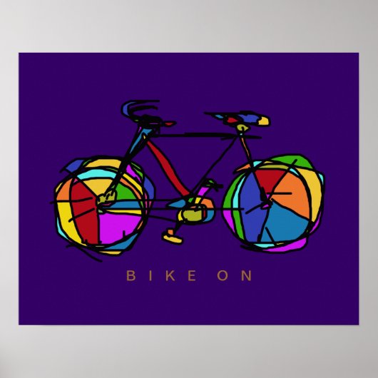 カラフル自転車 ポスター (正面)