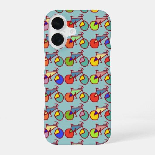 カラフル自転車 iPhone 16ケース (裏面)