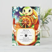 カラフル航海の亀誕生日 招待状 (スタンド正面)