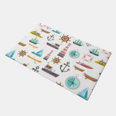 カラフル航海の模様 ドアマット (アングル)