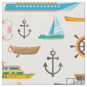 カラフル航海の模様 ファブリック (クローズアップ)