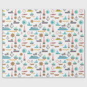 カラフル航海の模様 ラッピングペーパー (フラット)