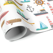 カラフル航海の模様 ラッピングペーパー (ロールコーナー)