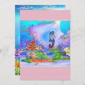 カラフル船パーソナライズされた乗り 招待状 (正面/裏面)