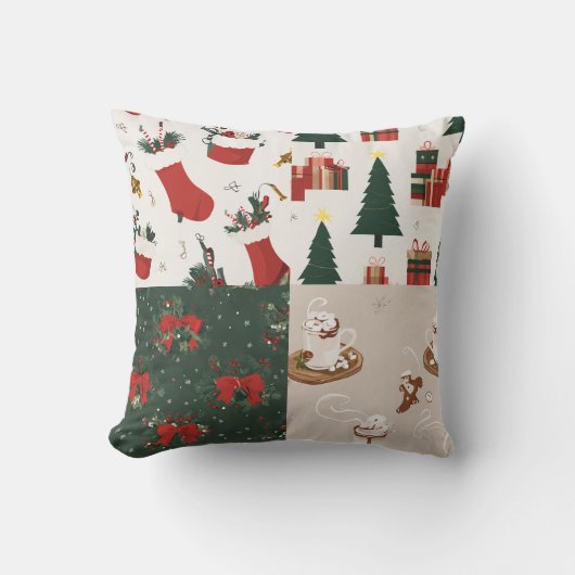 カラフル色と様々なクリスマス製品 クッション (正面)