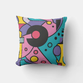 カラフル色の幾何違う的 クッション