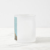 カラフル色彩の鮮やかな猫のポートレート フロストグラスマグカップ (中央)