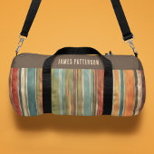カラフル色彩の鮮やかストライプパーソナライズされた名 ダッフルバッグ