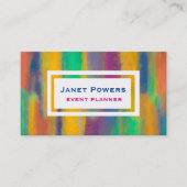 カラフル色彩の鮮やかストライプ抽象芸術モダンー 名刺 (正面)