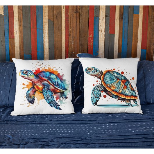 カラフル色彩の鮮やか亀のスタイル クッション