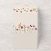 カラフル花お洒落結婚の オールインワン招待状 (外側)