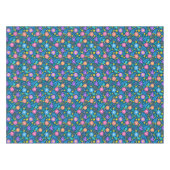 カラフル花きらめく柄D青 テーブルクロス (正面(横))