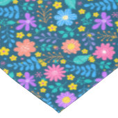カラフル花きらめく柄D青 テーブルクロス (アングル)