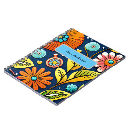 カラフル花と葉手帳 ノートブック