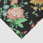 カラフル花と葉暗フローラ黒 薄葉紙 (詳細)