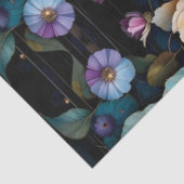 カラフル花と離れ黒背景 薄葉紙 (詳細)