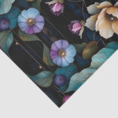 カラフル花と離れ黒背景 薄葉紙 (詳細)