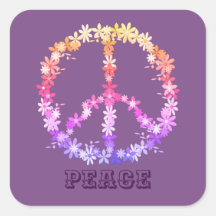 カラフル花の平和サインパーソナライズされた文字