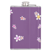 カラフル花の平和サインパーソナライズされた文字 フラスク (裏面)