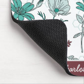 カラフル花の花のパーソナライズされた名前 マウスパッド (コーナー)