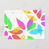 カラフル花びら応答カード 出欠カード (正面/裏面)