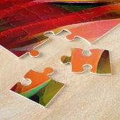 カラフル花アクリ絵を描モダンフローラ ジグソーパズル (側面)