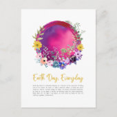 カラフル花アース・デイ毎日はがき ポストカード (正面)