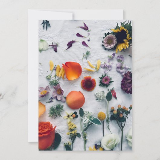 カラフル花エレガントシック結婚式招待状 招待状 (裏面)