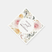 カラフル花エレガント声結婚声 スタンダードカクテルナプキン (角)